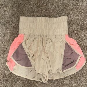 Free People Movement Shorts Size Small Taupe and Coral Athletic Shorts